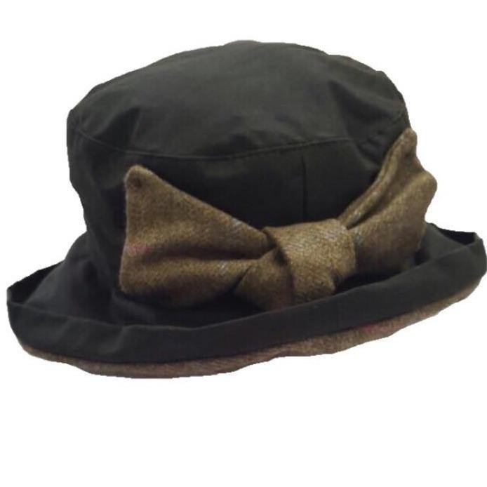 Ladies Diana Mark 2 Waterproof rat Hat with Tweed Bow Made in UK - Free Life's Love