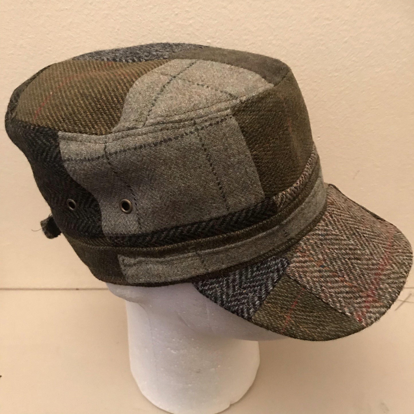 Showerproof Patchwork Tweed Cadet Cap Made in UK - Free Life's Love