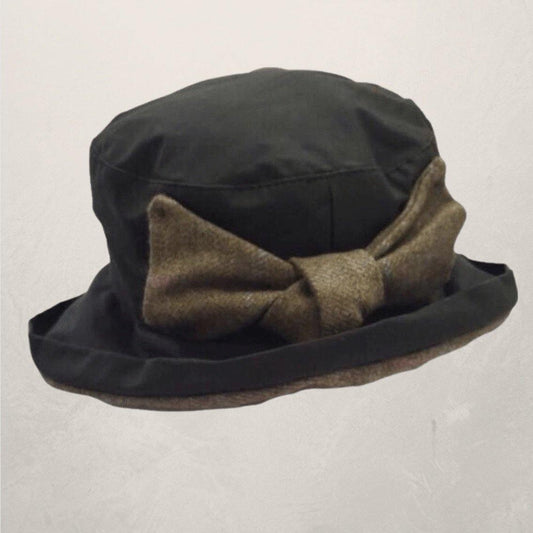 Ladies Diana Mark 2 Waterproof rat Hat with Tweed Bow Made in UK - Free Life's Love