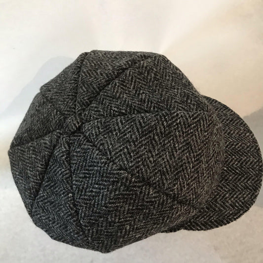 Ladies Harris Tweed Grey Black Baker Boy Rain Hat Made in UK - Free Life's Love
