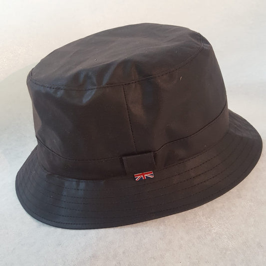 Bush / Bucket Hat Waterproof Wax Cotton Black Medium (stock item) - MIJORI Creative